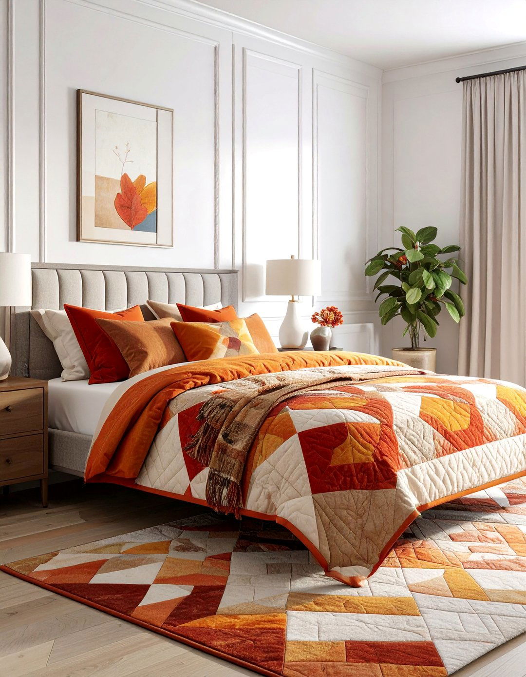 Luxurious Quilted Bedding with Heritage Patterns - 20 fall bedroom decor ideas