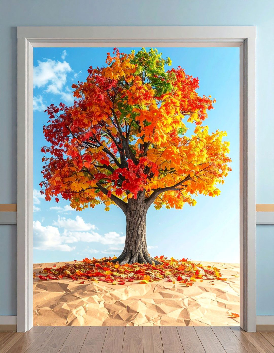 Majestic Autumn Tree - 20 fall door decor classroom ideas