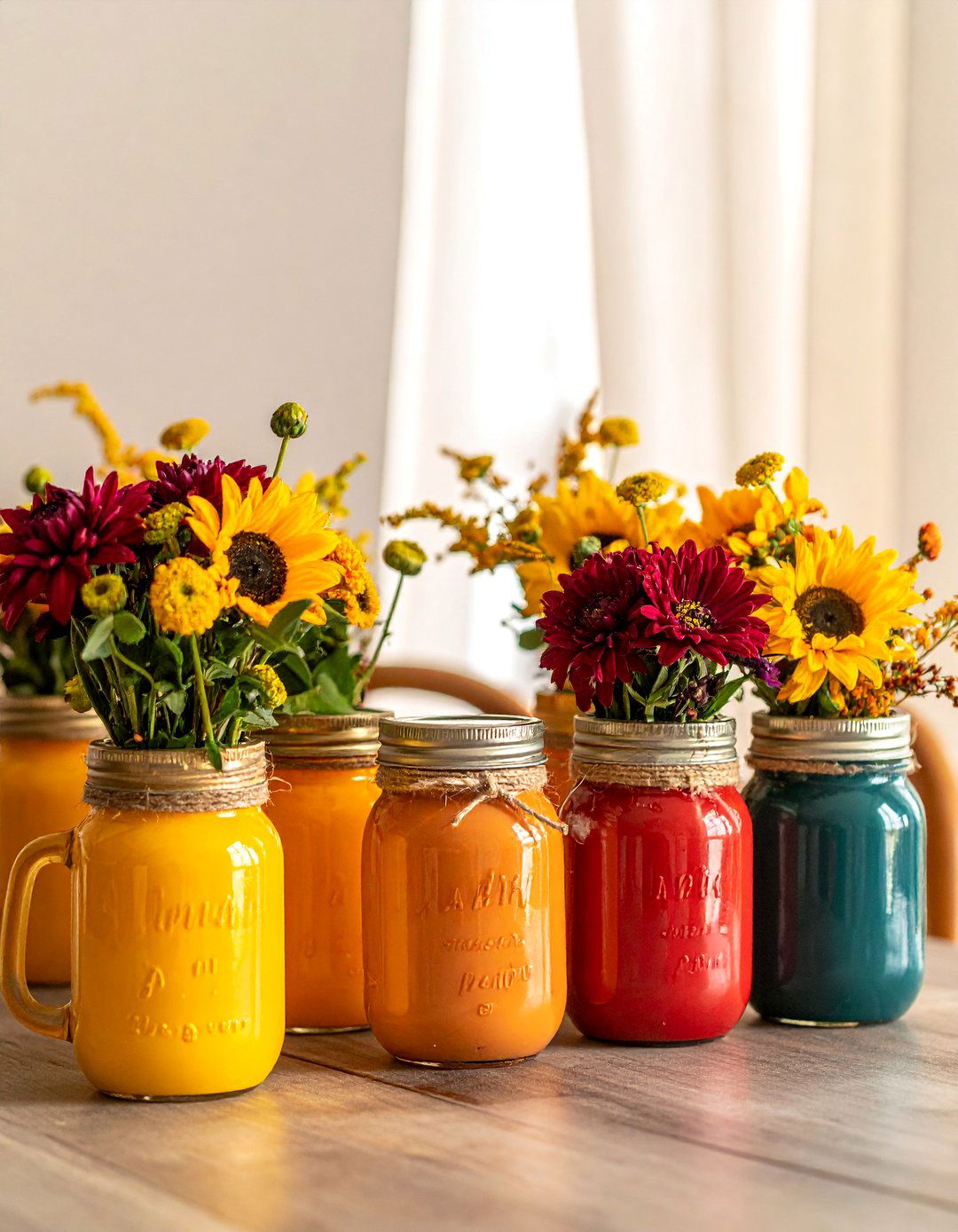 Mason Jar Table Arrangement - 20 fall table decor ideas