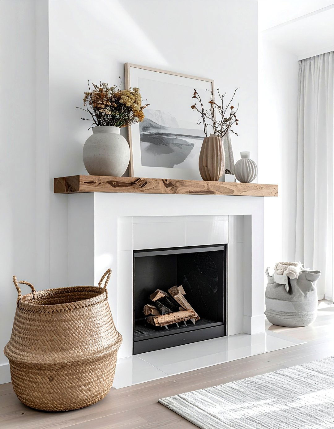 Minimalist Modern Fall Mantel Styling - 20 fall mantel decor ideas