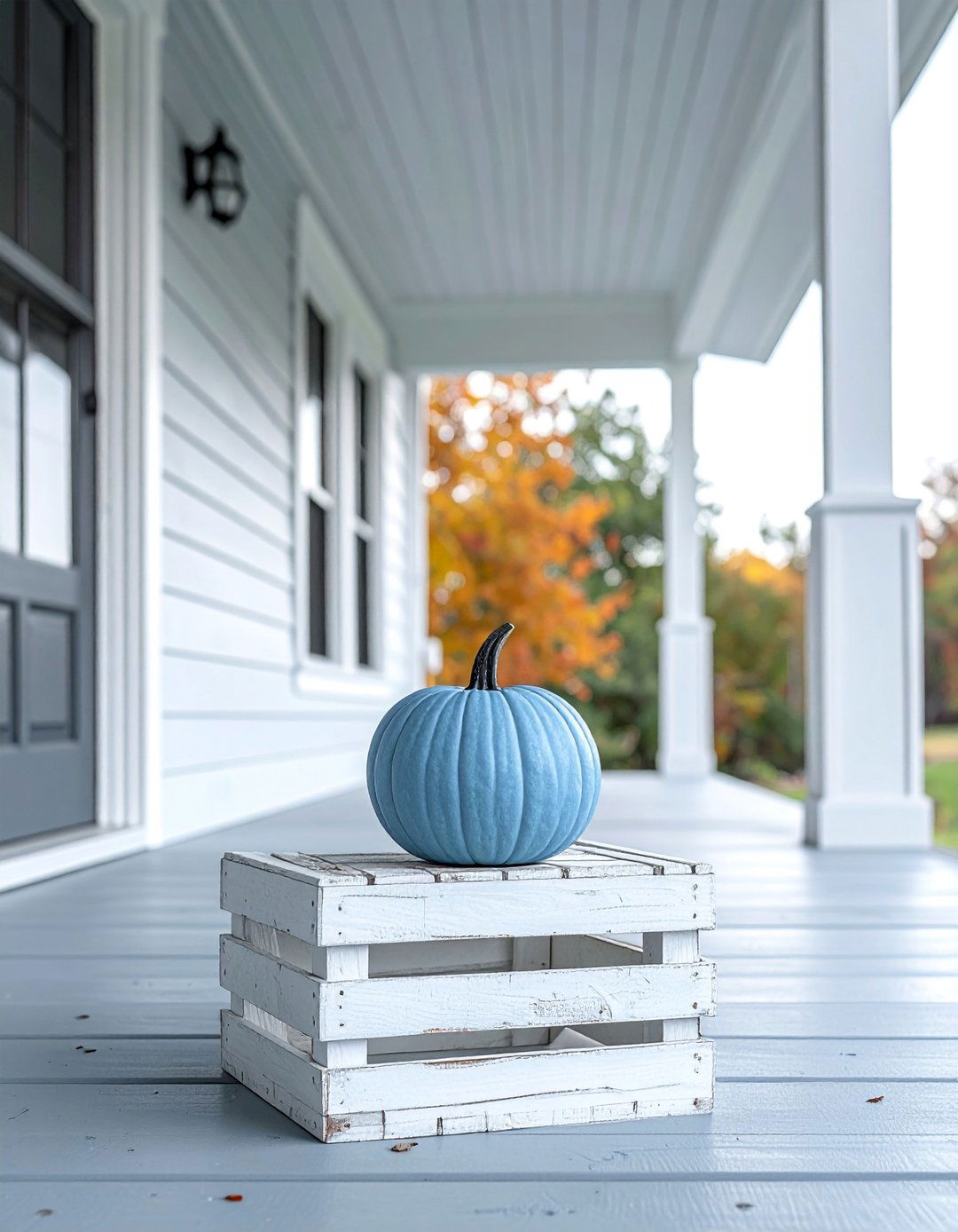 Minimalist Pumpkin Pedestals - 20 modern fall porch decor ideas