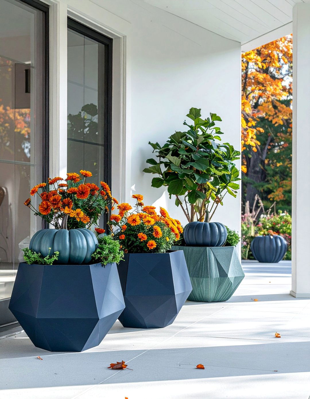 Modern Minimalist Approach - 20 fall porch decor ideas