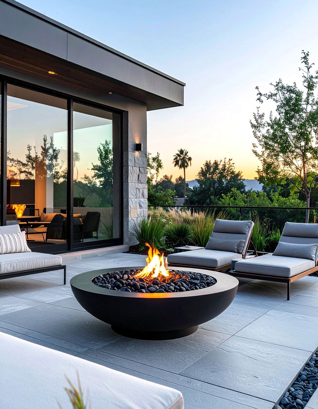 Modern Steel Bowl Firepit - 20 fall firepit ideas