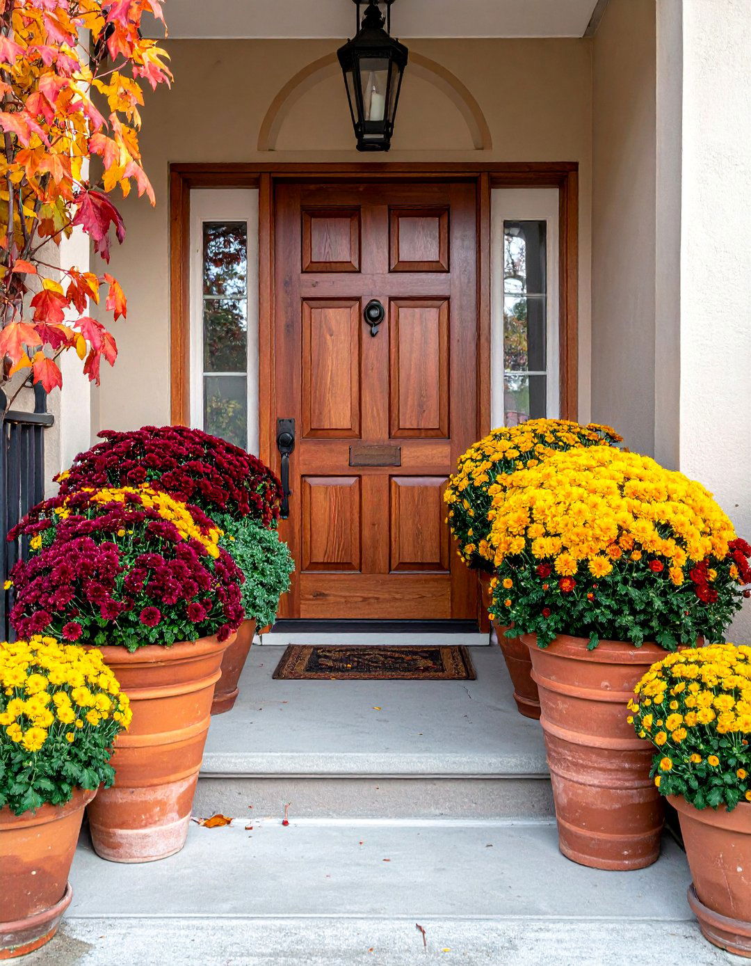 Mum Planter Pots - 20 fall front door decor ideas