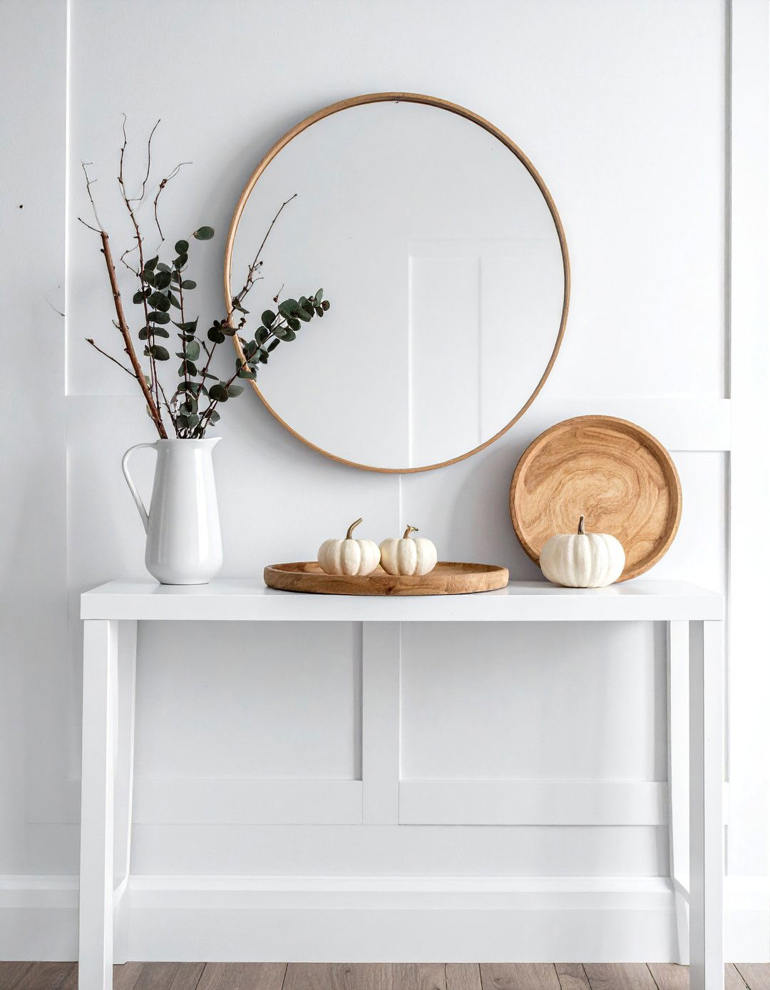 Neutral Entry Styling - 20 minimalist fall decor ideas