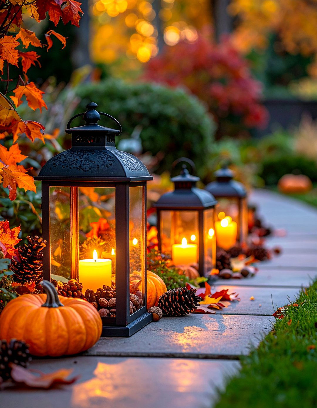 Outdoor Lantern Lighting - 20 fall garden decor ideas