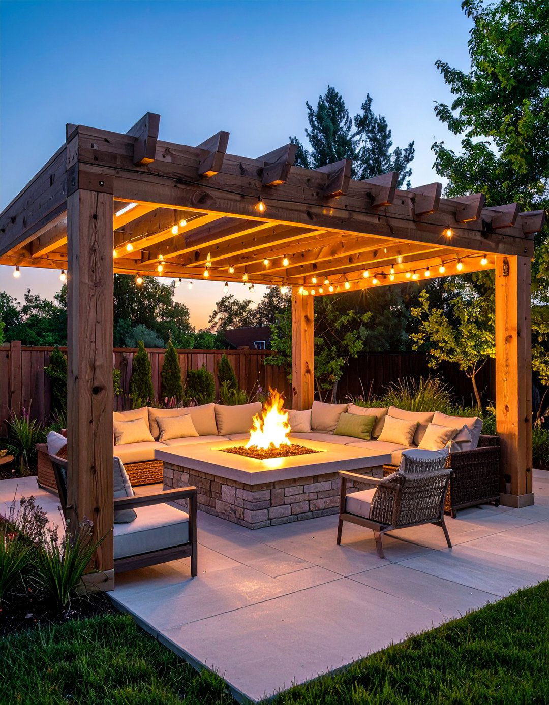 Pergola Covered Firepit Area - 20 fall firepit ideas