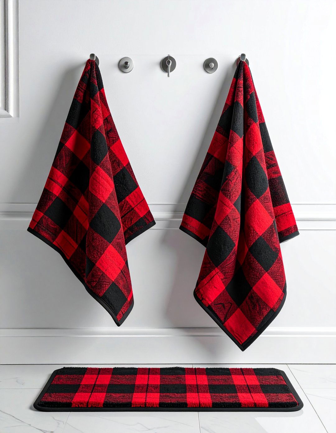 Plaid Pattern Features - 20 fall bathroom decor ideas
