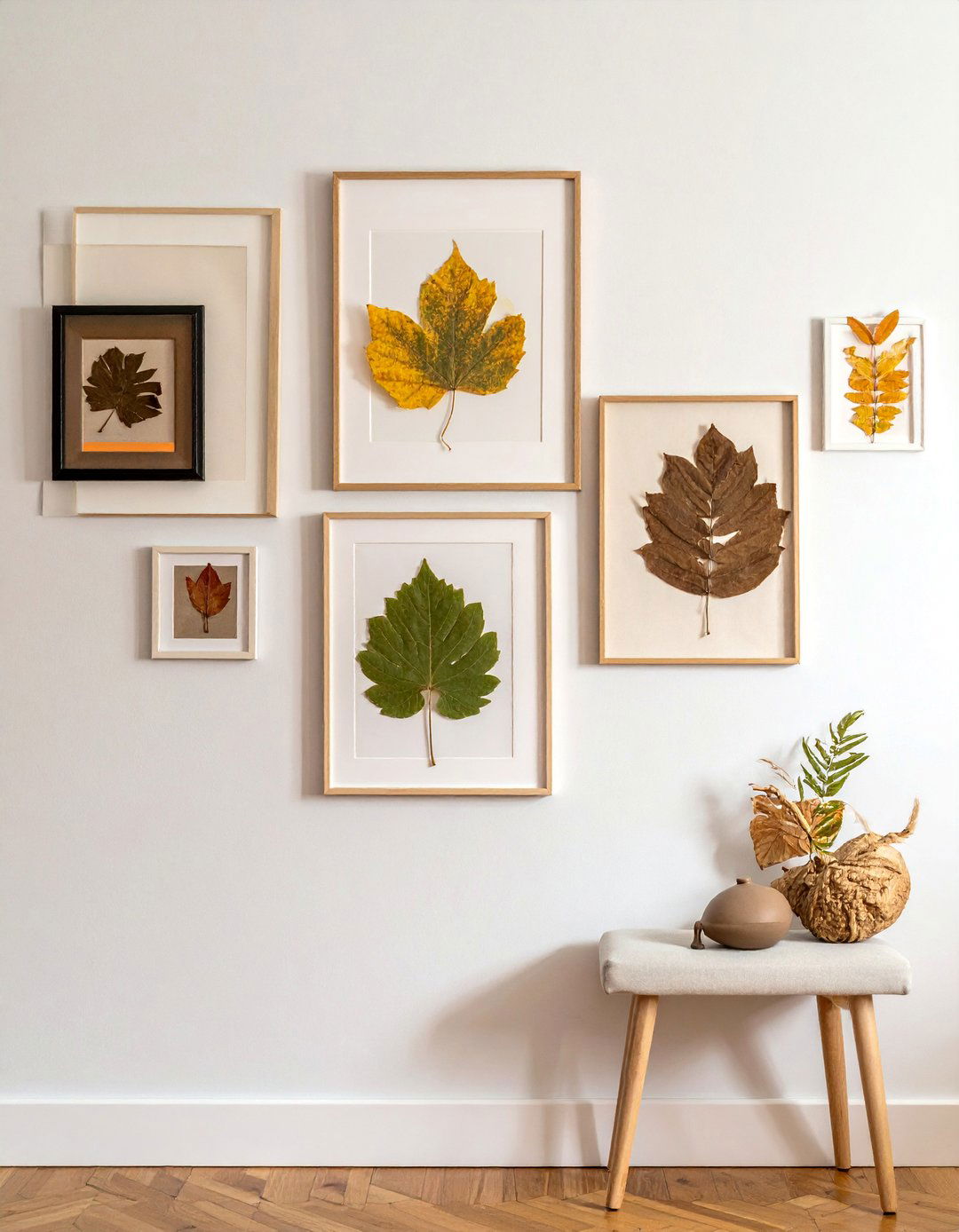 Pressed Leaf Wall Art - 20 fall leaves decor ideas