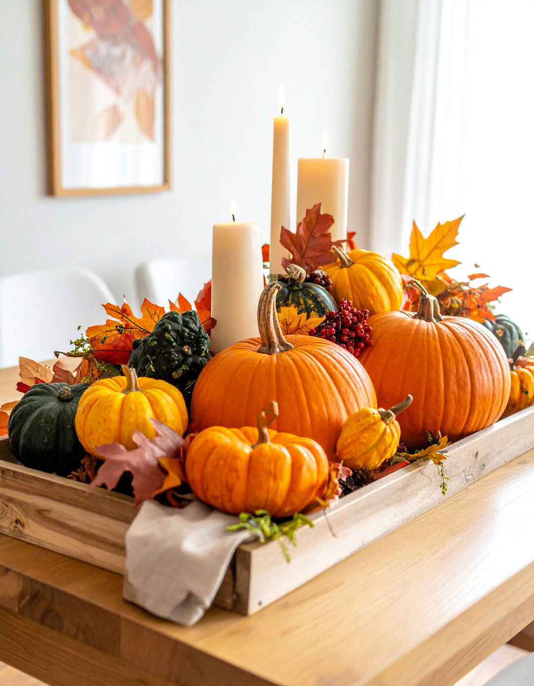 Pumpkin Centerpiece Table - 20 fall table decor ideas