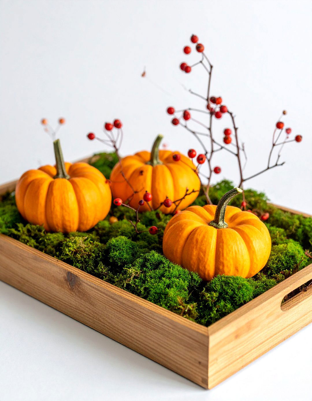 Pumpkin and Moss Centerpieces - 20 fall pumpkin decor ideas