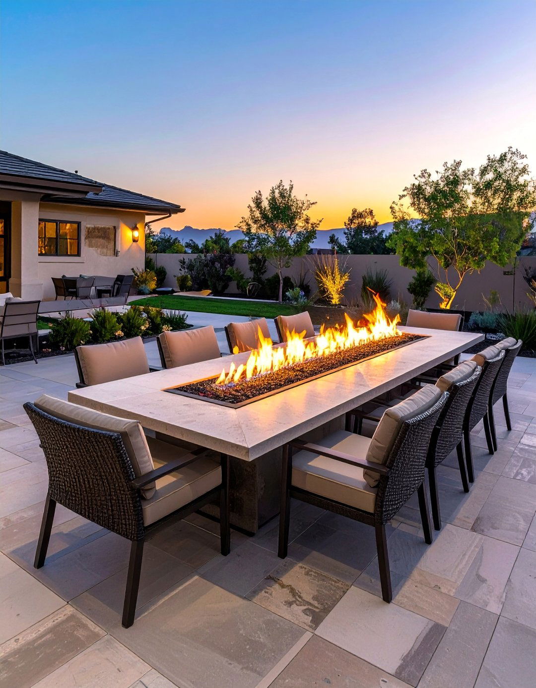 Rectangular Gas Firepit Table - 20 fall firepit ideas
