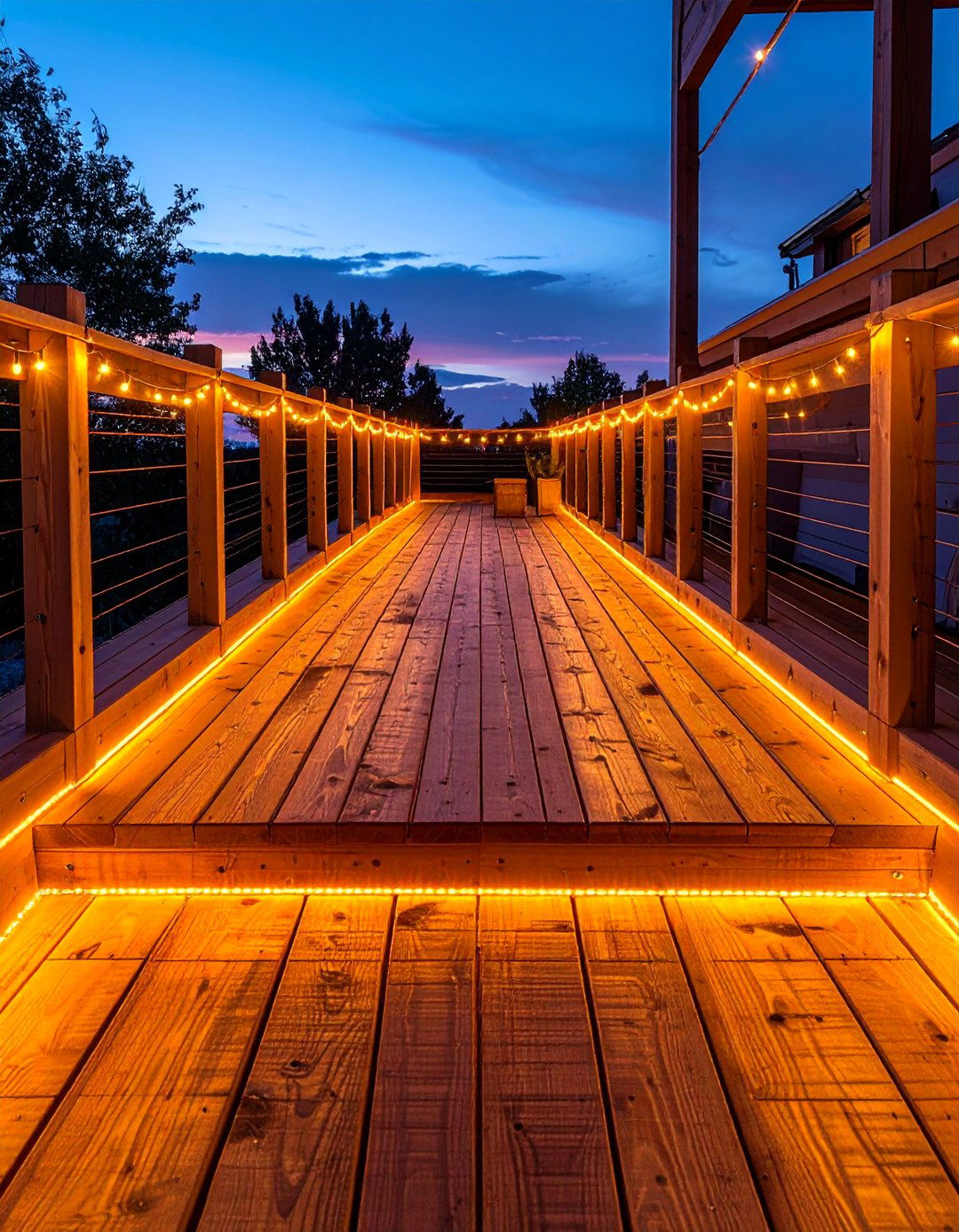 Rope Lights Along Deck Edges - 20 fall lightning decor ideas