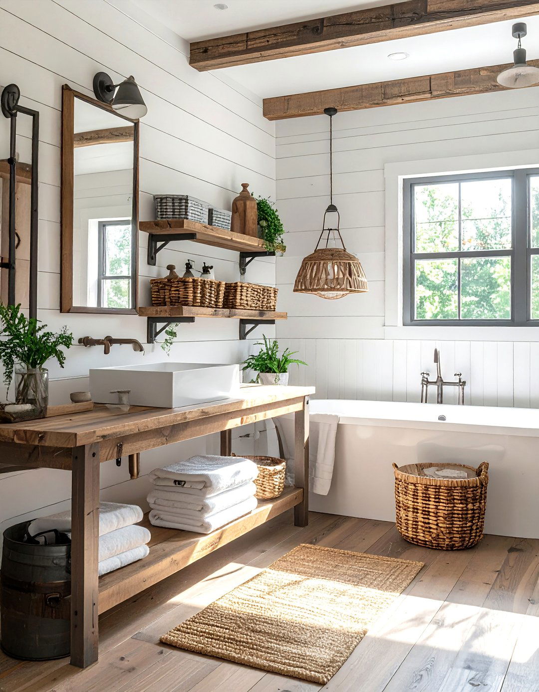 Rustic Farmhouse Touches - 20 fall bathroom decor ideas