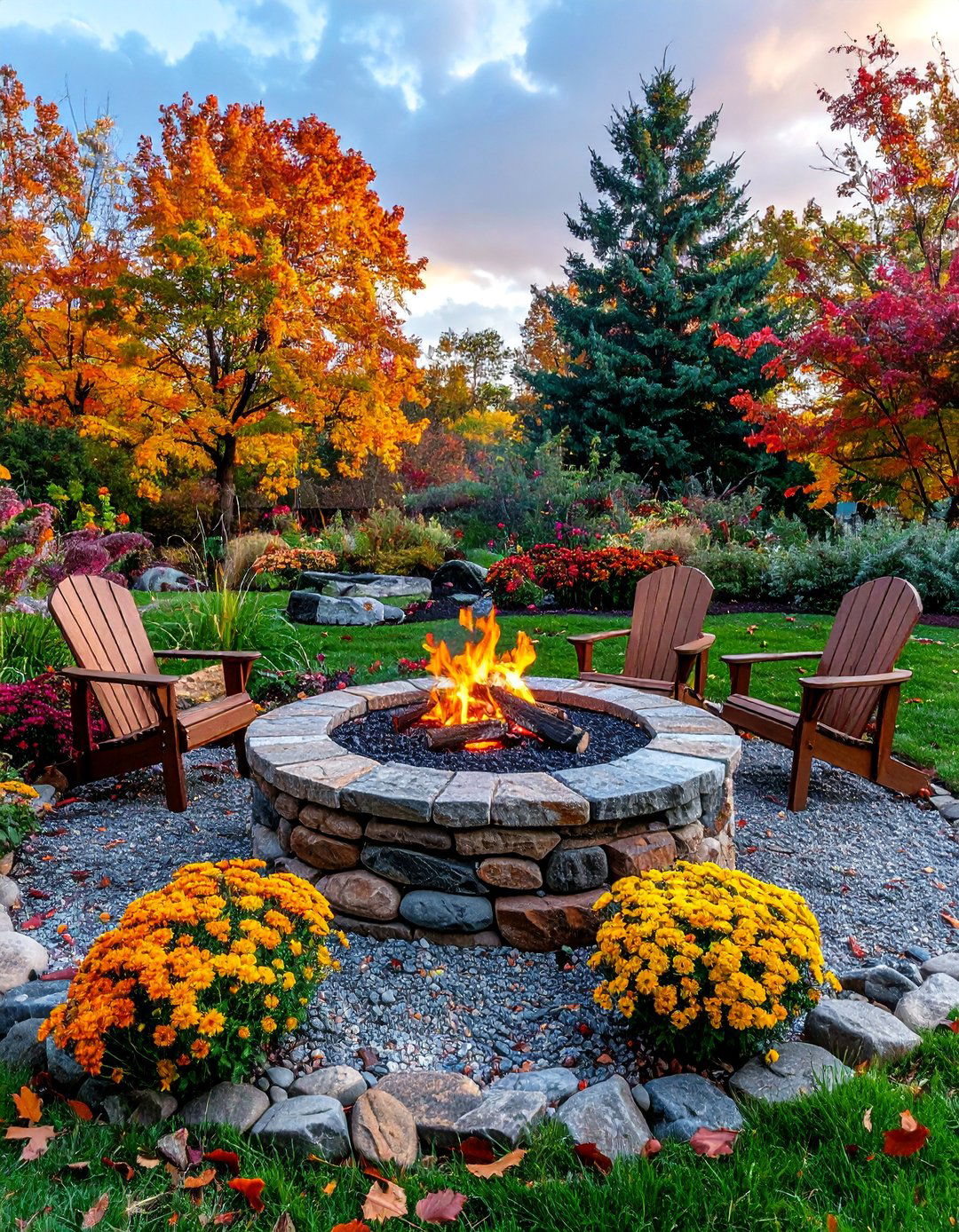 Rustic Stone Circle Firepit - 20 fall firepit ideas