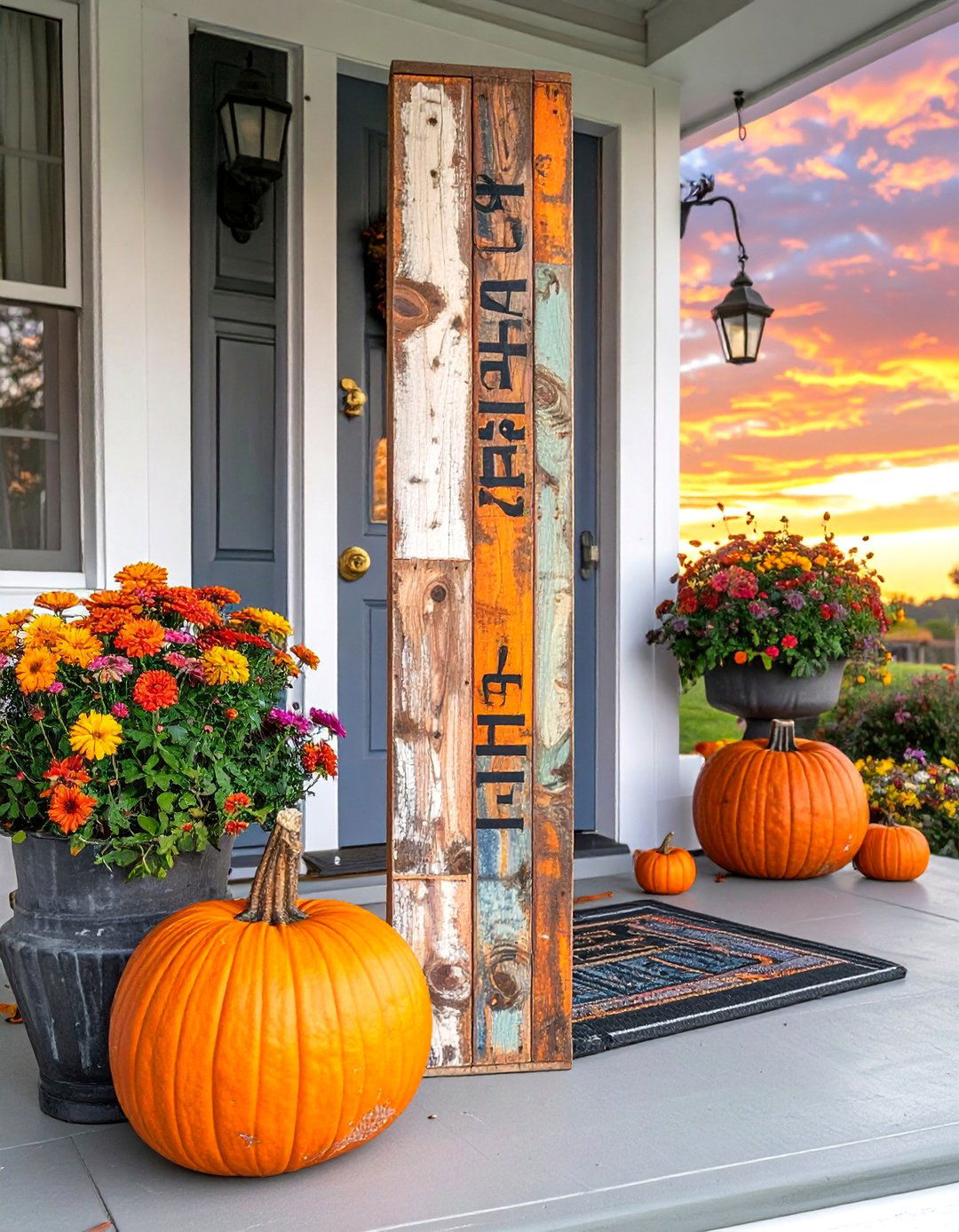 Rustic Wood Porch Signs - 20 wooden fall decor ideas