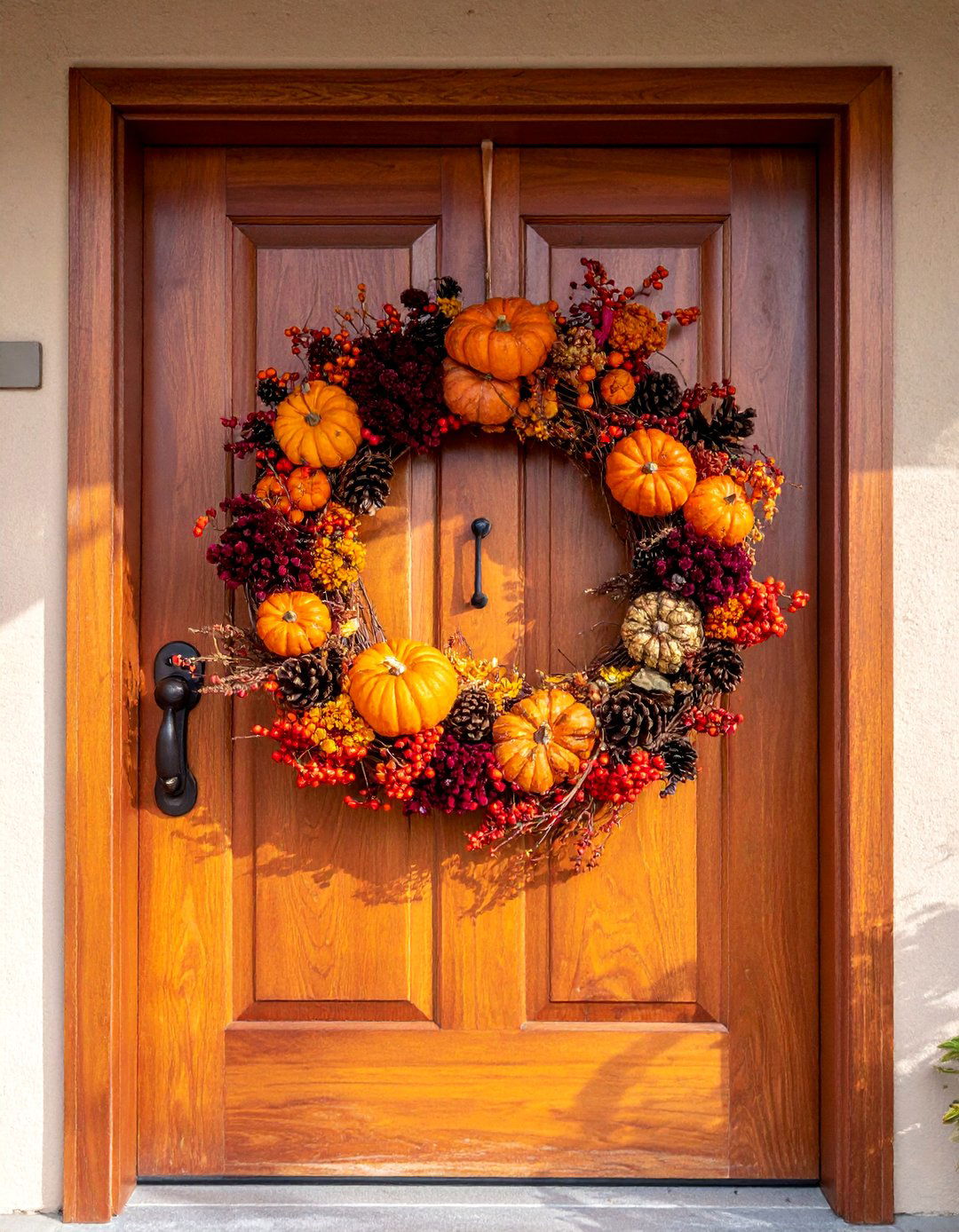 Rustic Wreath Arrangements - 20 fall front door decor ideas
