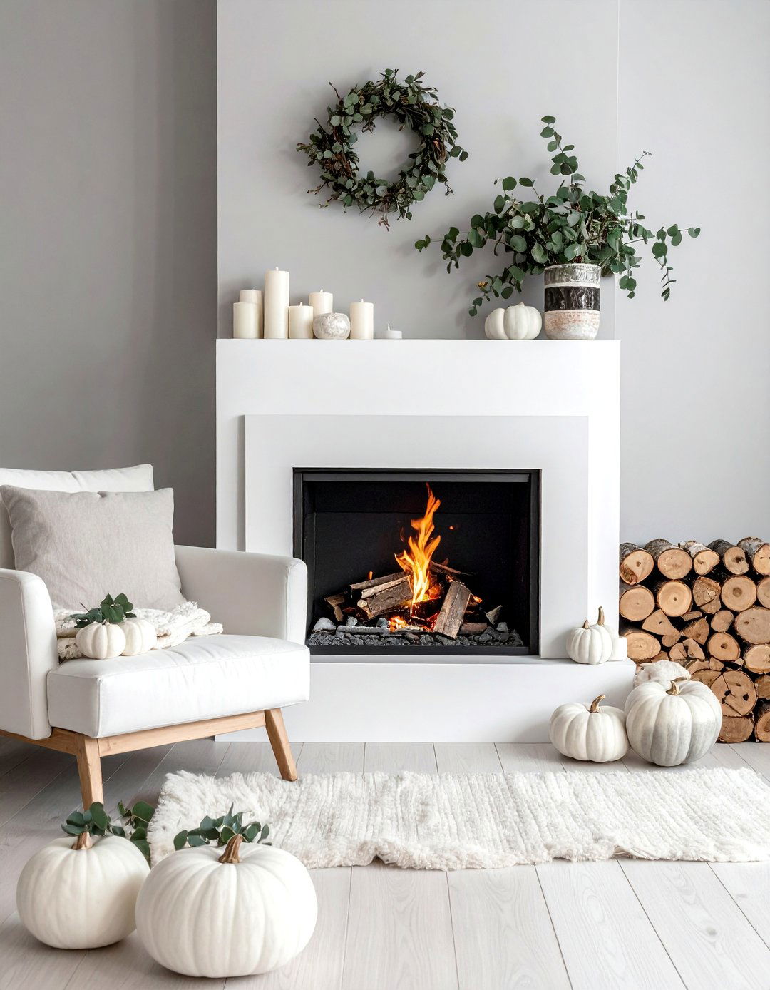 Scandi Inspired Fall Fireplace - 20 fall fireplace ideas