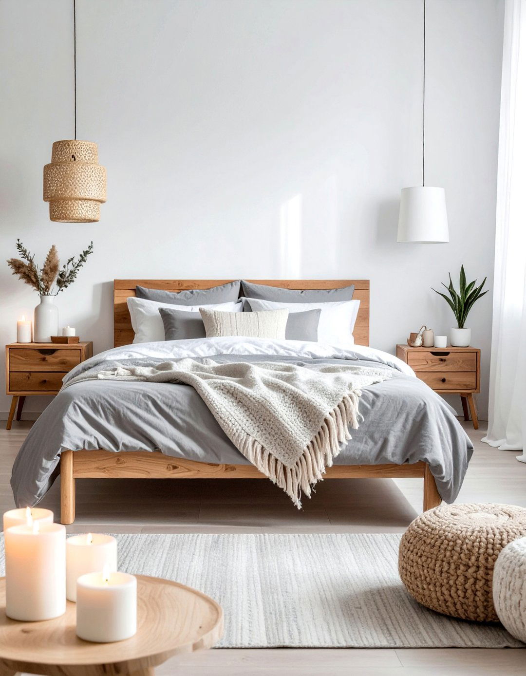Scandinavian Hygge with Soft Grays - 20 fall bedroom decor ideas