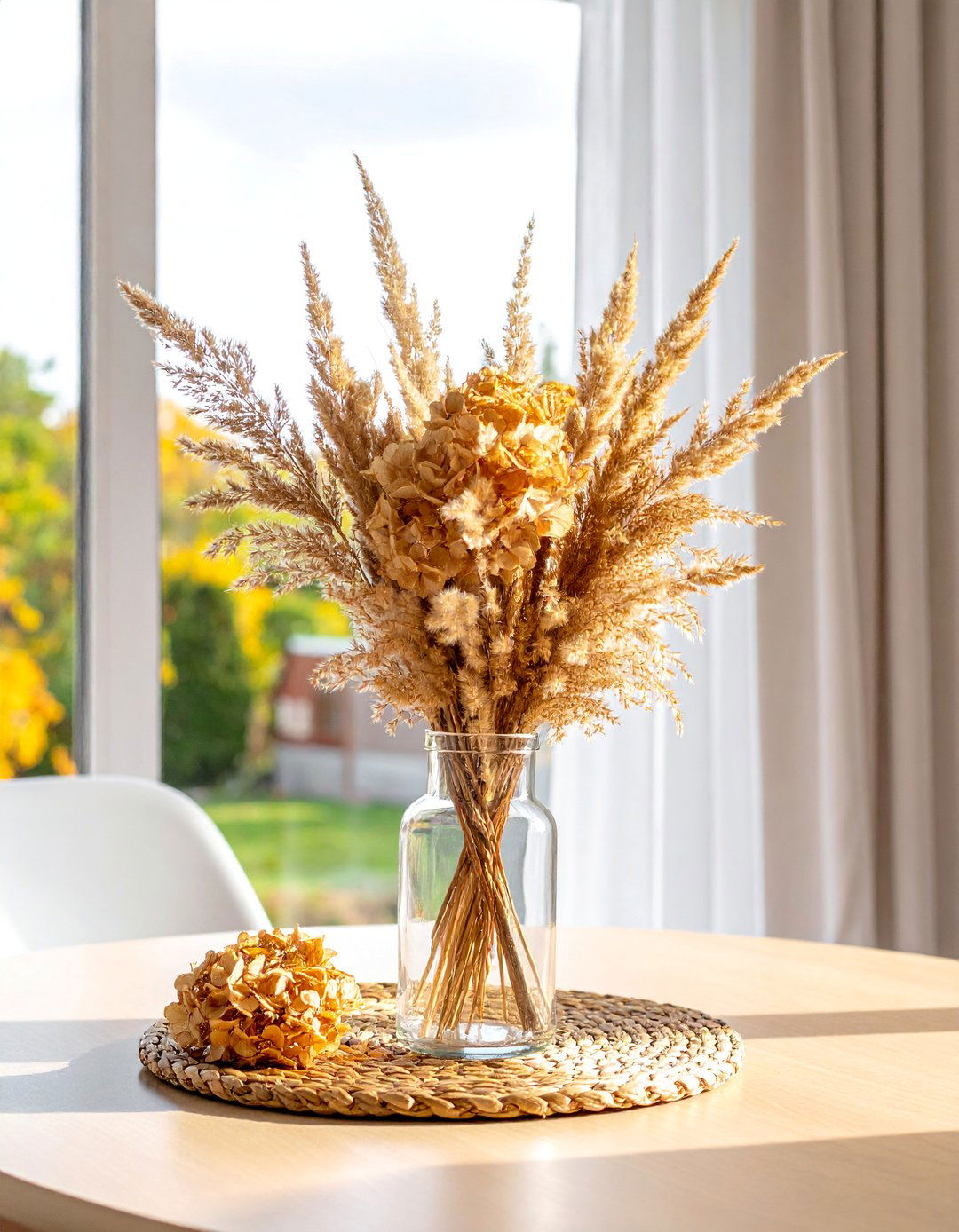 Simple Dried Flower Bundles - 20 minimalist fall decor ideas