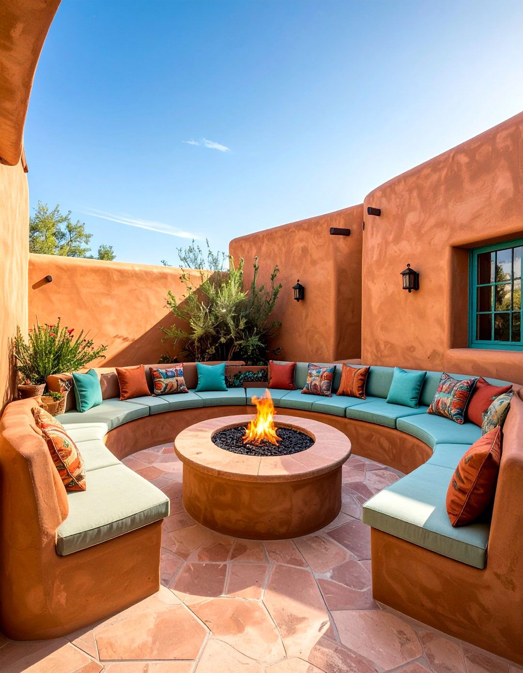 Southwestern Adobe Style Firepit - 20 fall firepit ideas