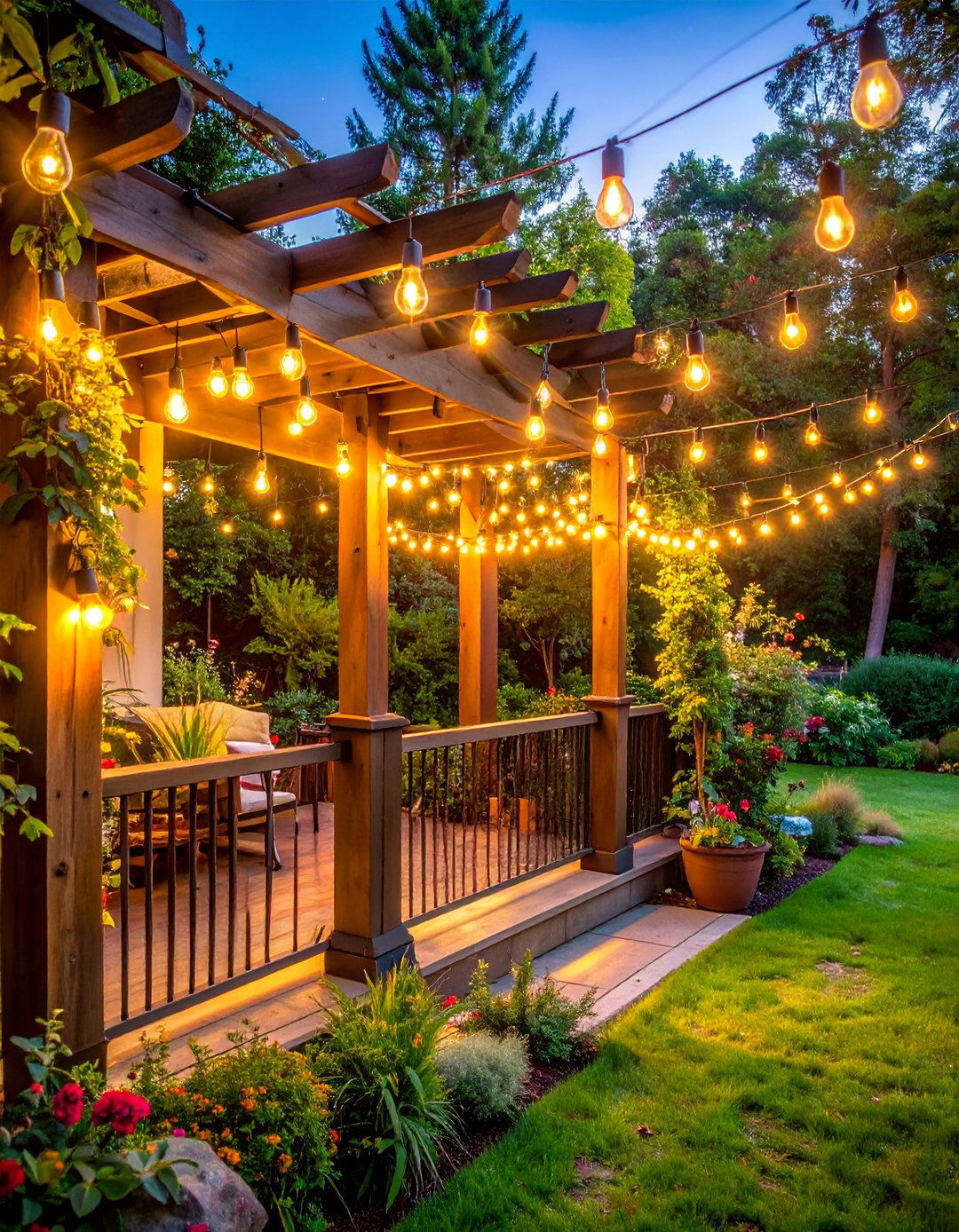 String Light Canopies - 20 fall garden decor ideas
