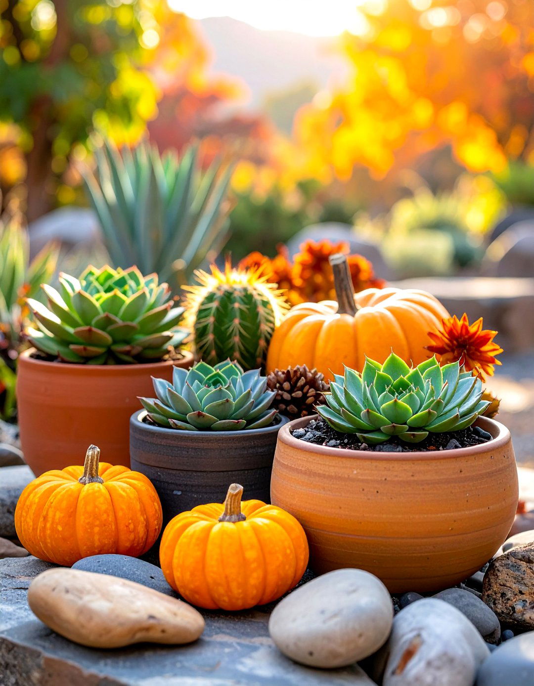 Succulent and Cactus Fall Displays - 20 fall garden decor ideas