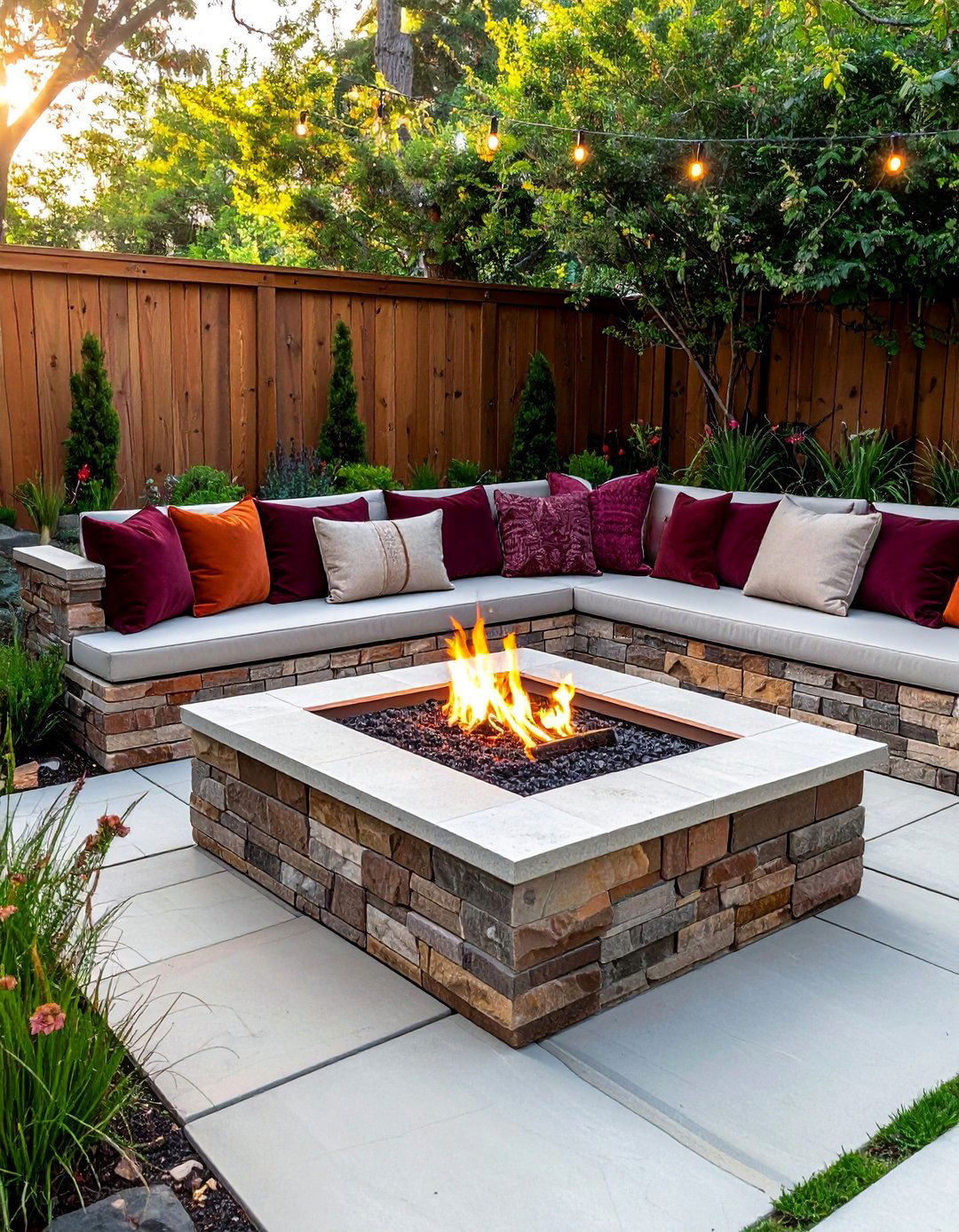 Sunken Conversation Firepit - 20 fall firepit ideas