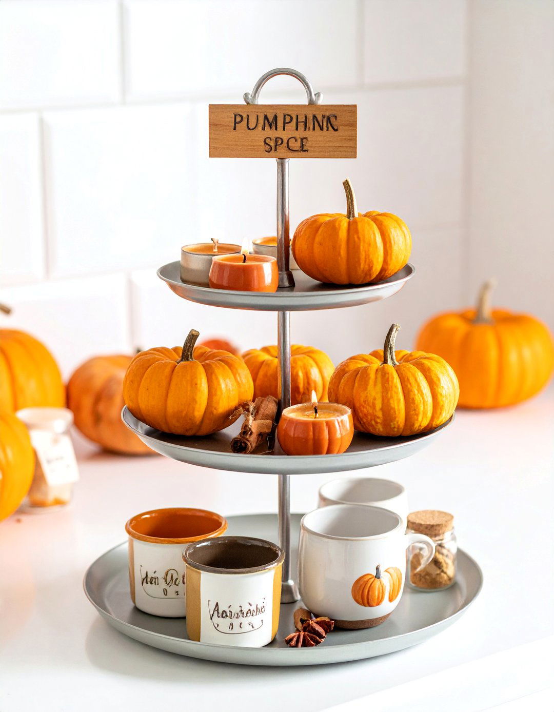 Tiered Tray Pumpkin Spice Theme - 20 fall tiered tray decor ideas