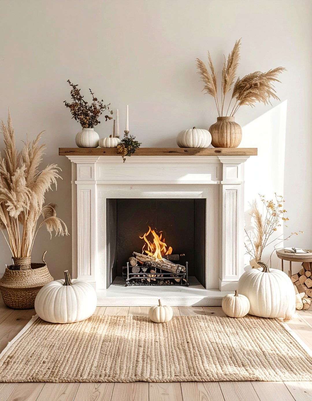 Transitional Neutral Fireplace - 20 fall fireplace ideas