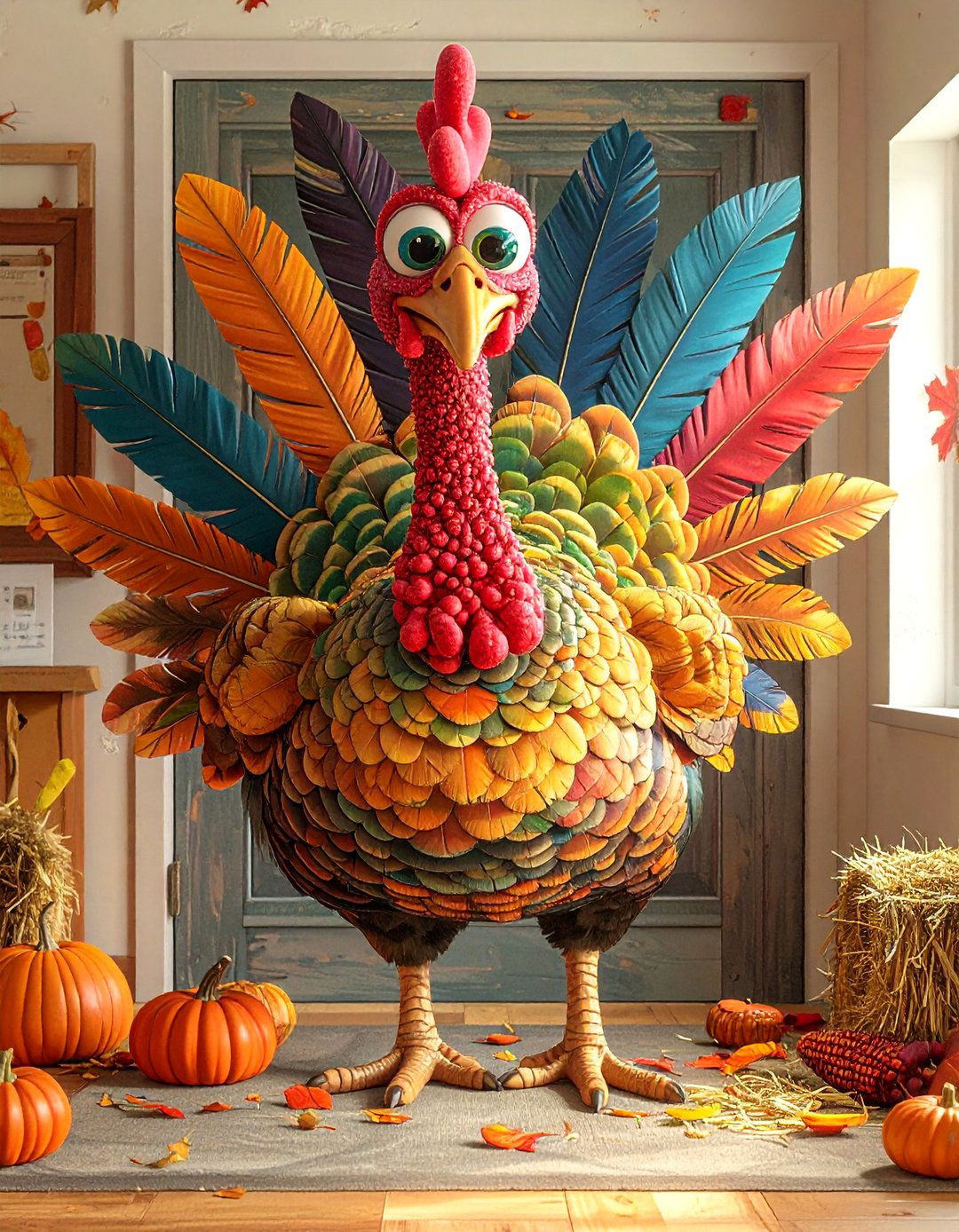 Turkey Celebration - 20 fall door decor classroom ideas