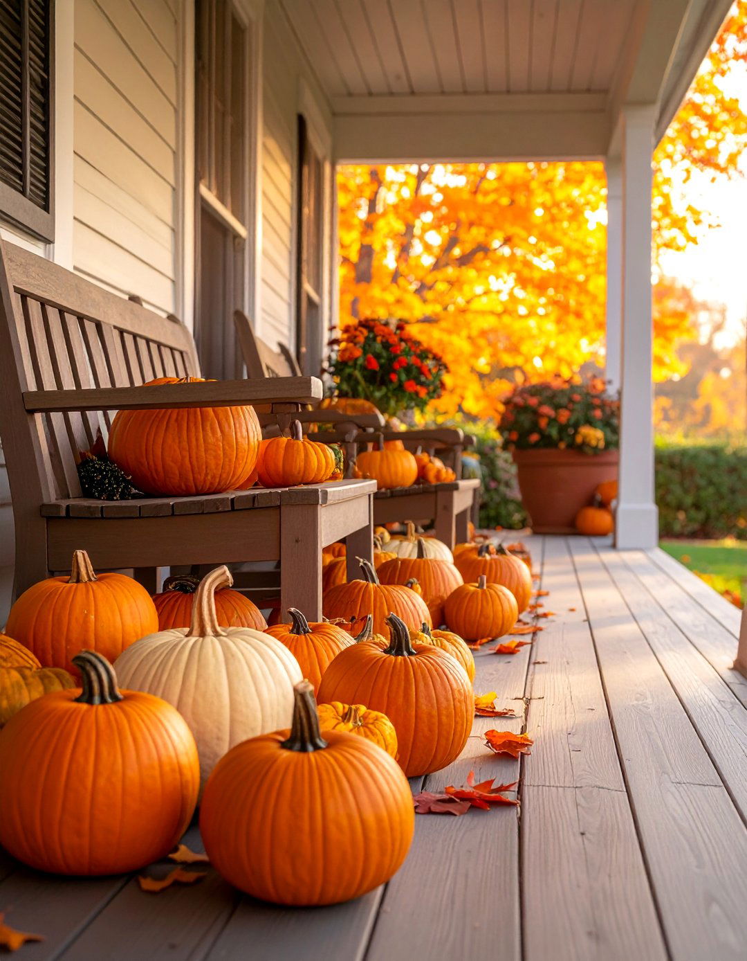 Under Furniture Pumpkin Spills - 20 fall pumpkin decor ideas