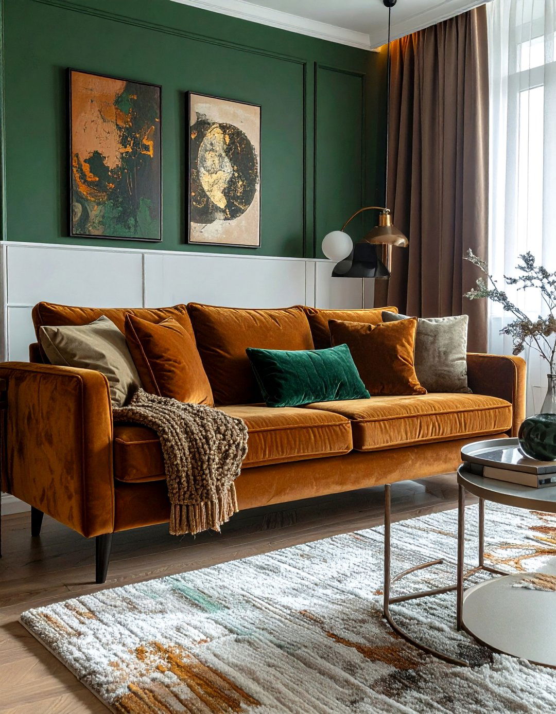 Velvet Sofa Living Room for Fall - 20 living room fall decor ideas