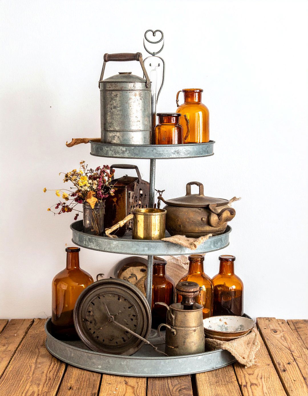 Vintage Farmhouse Tiered Tray Style - 20 fall tiered tray decor ideas