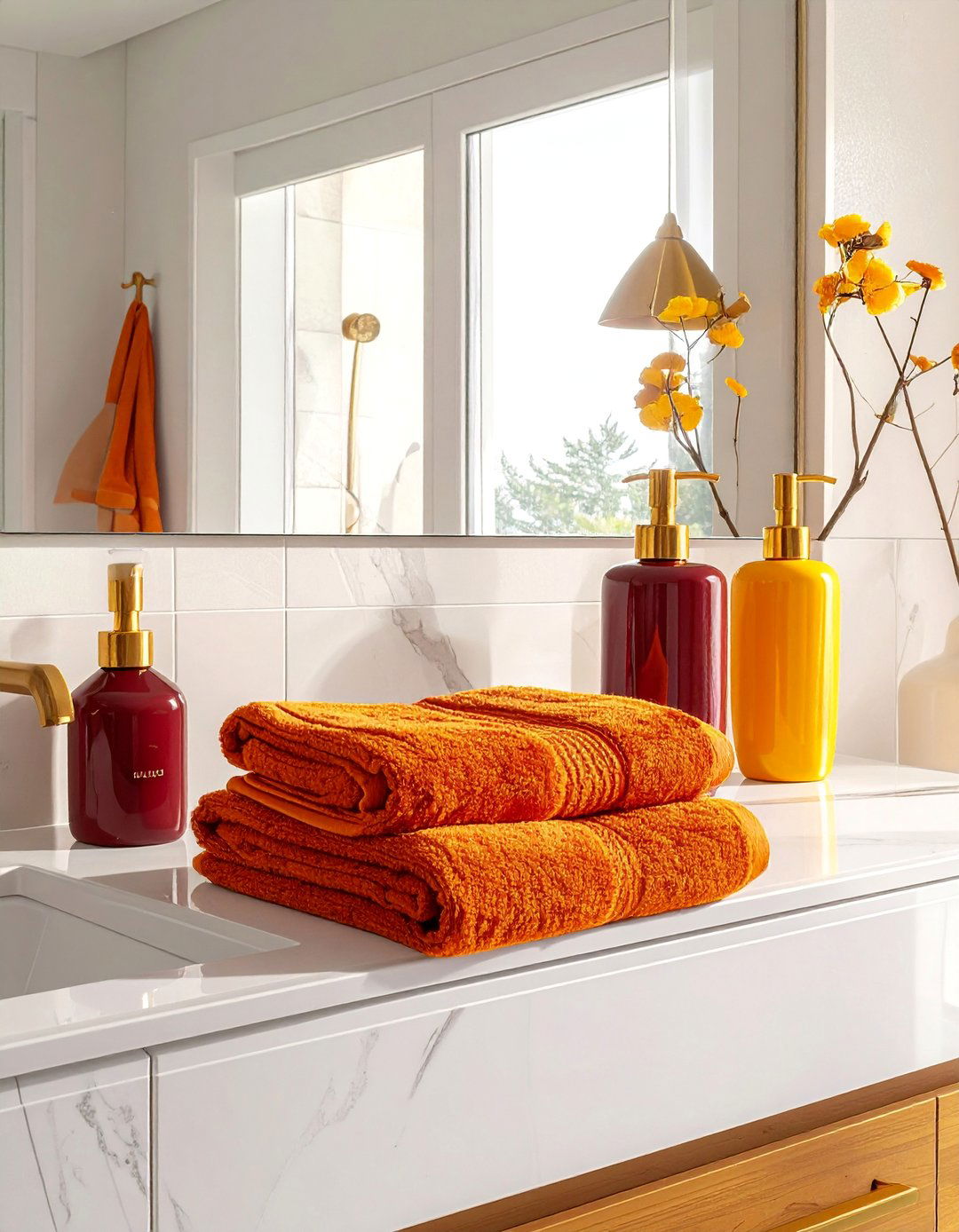 Warm Color Palette - 20 fall bathroom decor ideas