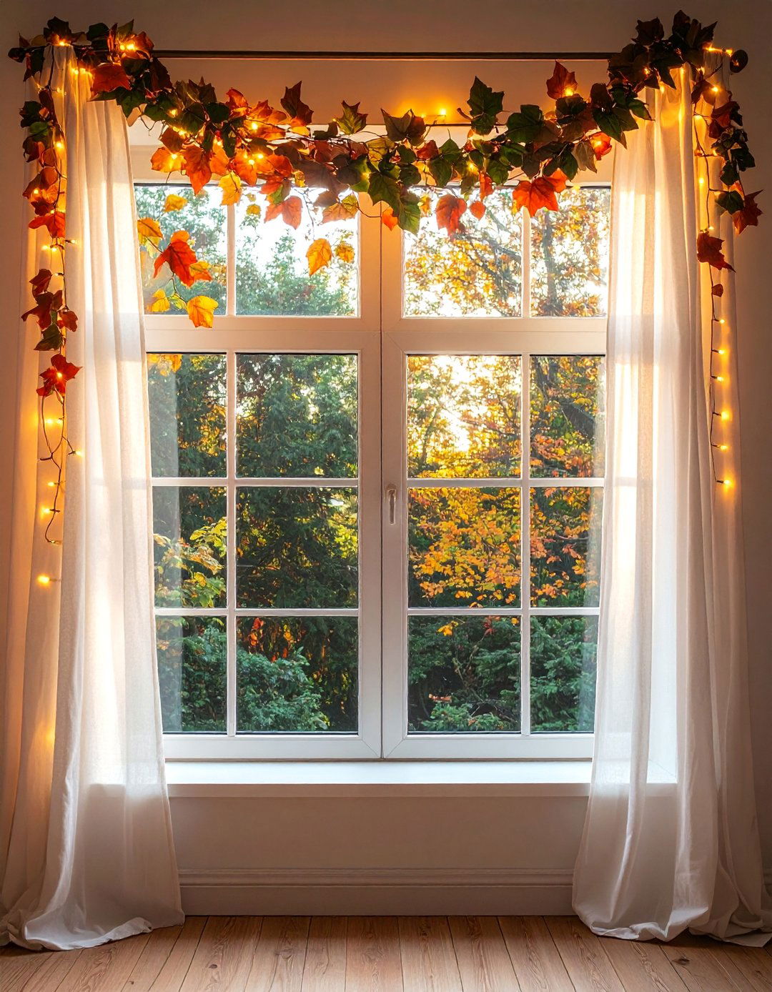 Window Garland Swag - 20 fall leaves decor ideas