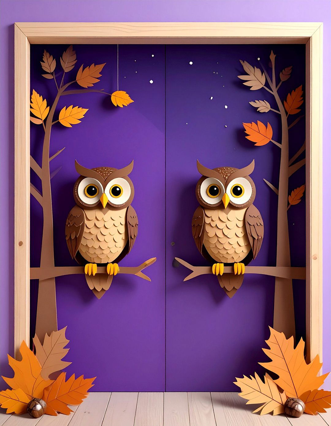Wise Woodland Owls - 20 fall door decor classroom ideas