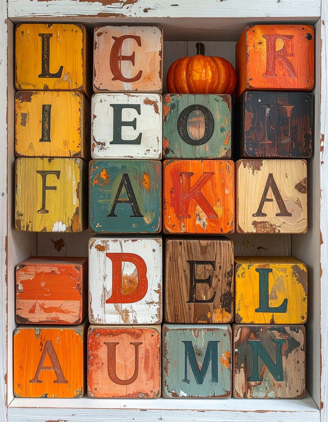 Wooden Block Word Signs - 20 wooden fall decor ideas