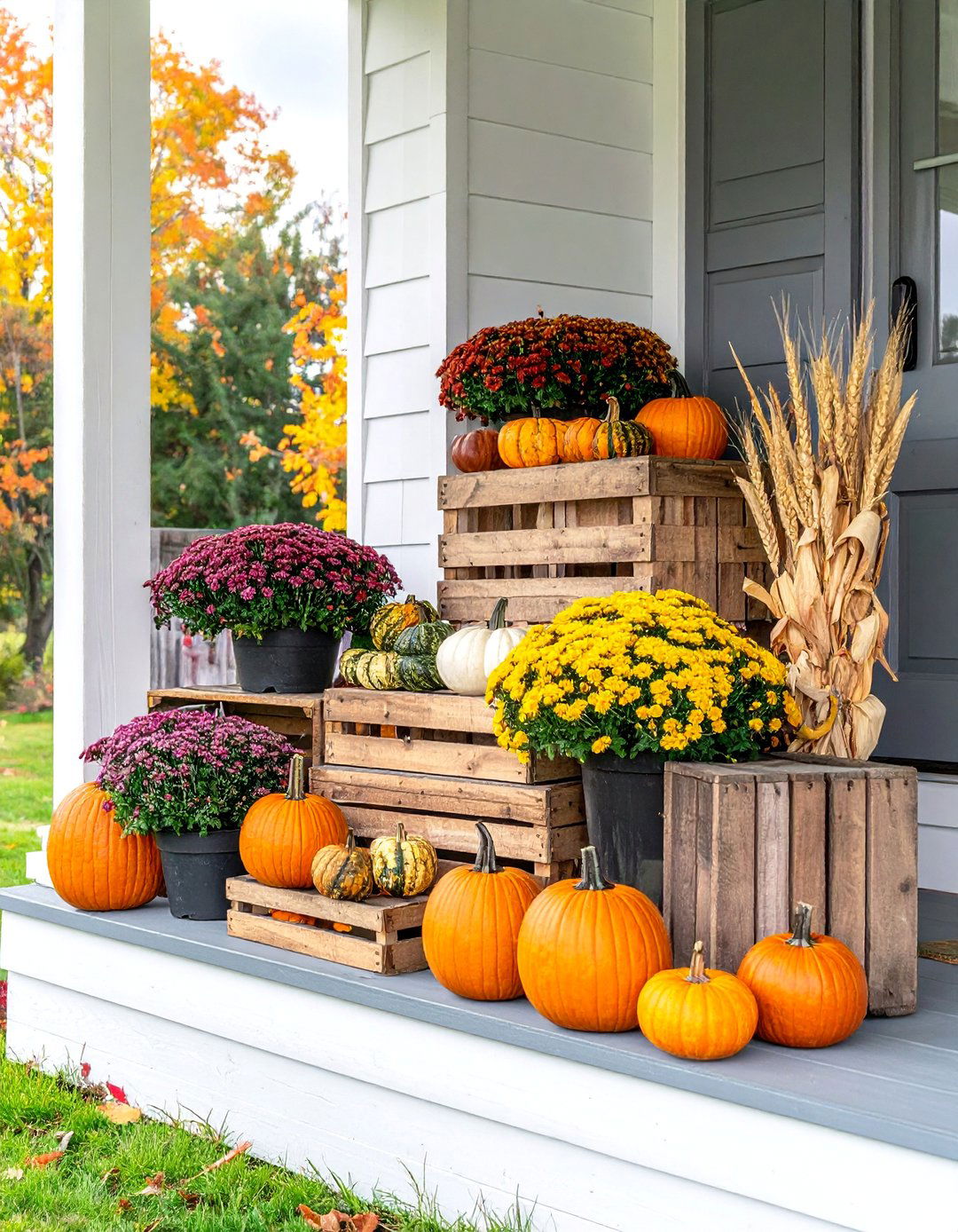 Wooden Crate Storage Display - 20 wooden fall decor ideas