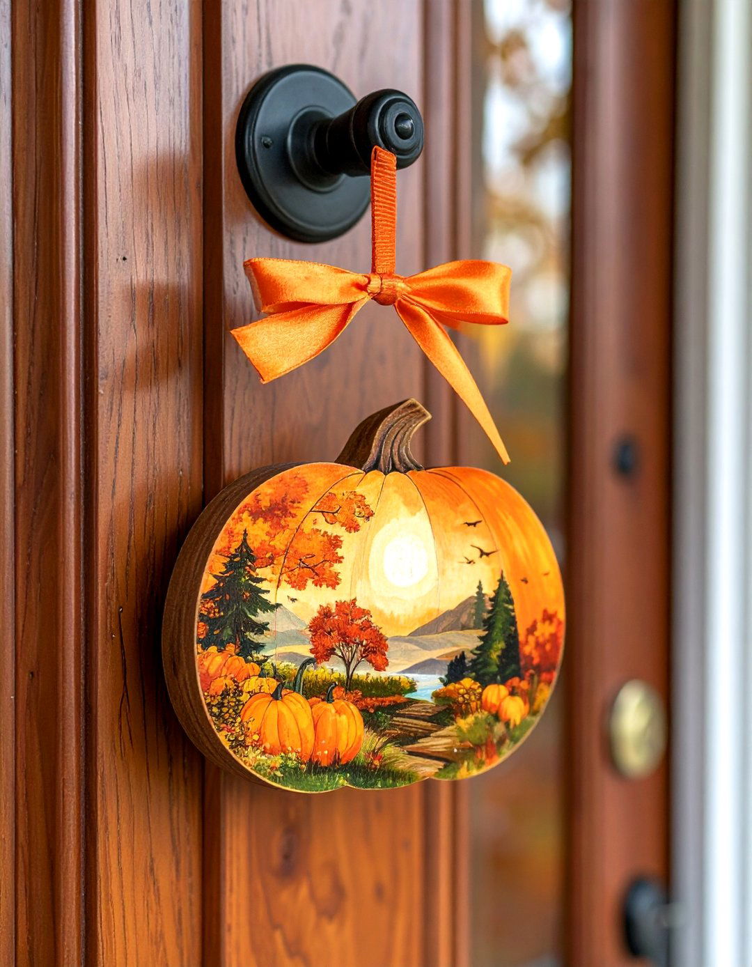 Wooden Door Hanger - 20 wooden fall decor ideas