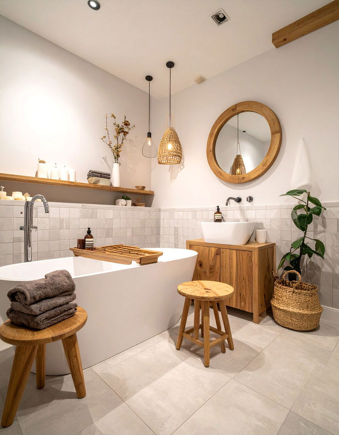 Wooden Element Integration - 20 fall bathroom decor ideas