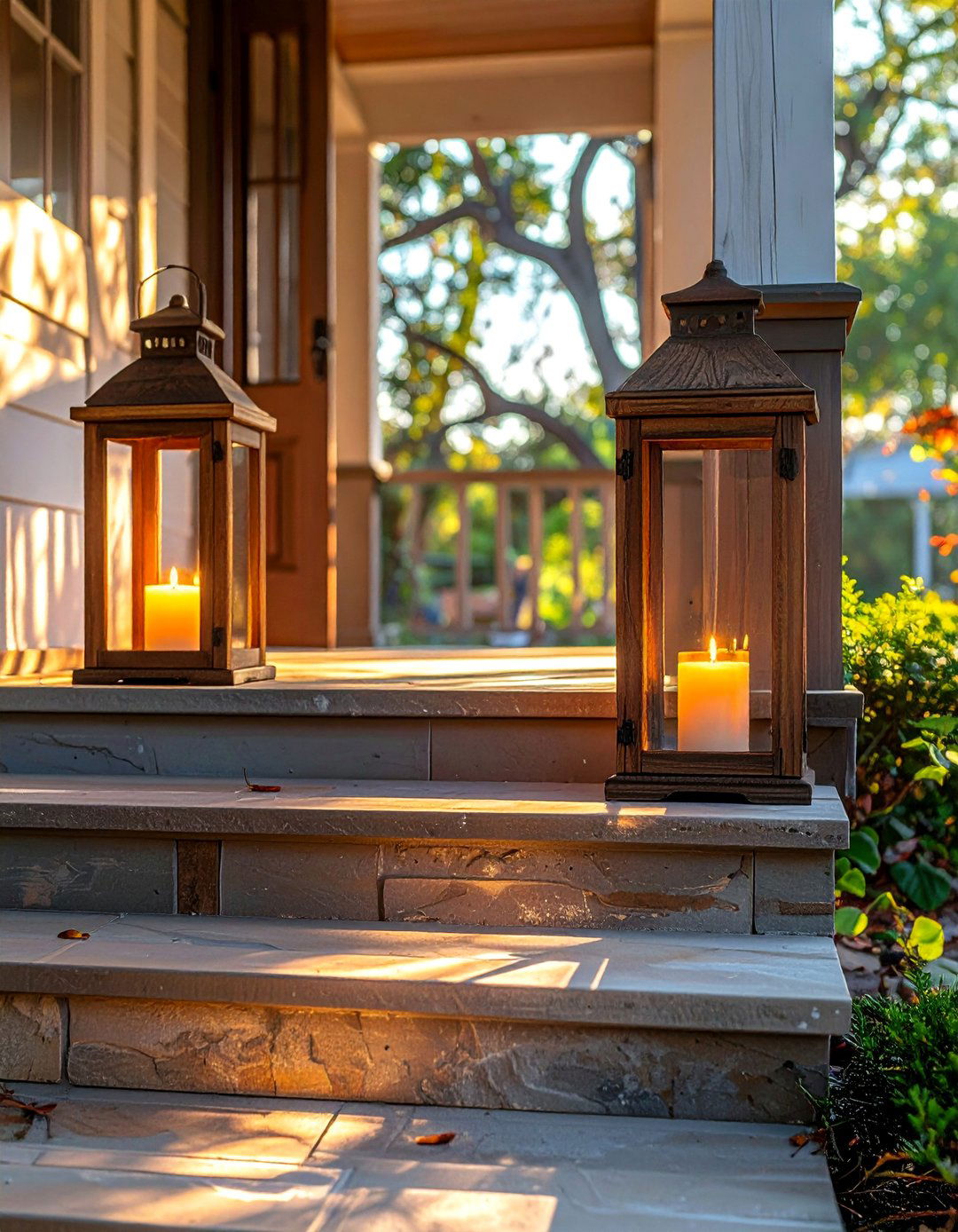 Wooden Lantern Surrounds - 20 wooden fall decor ideas