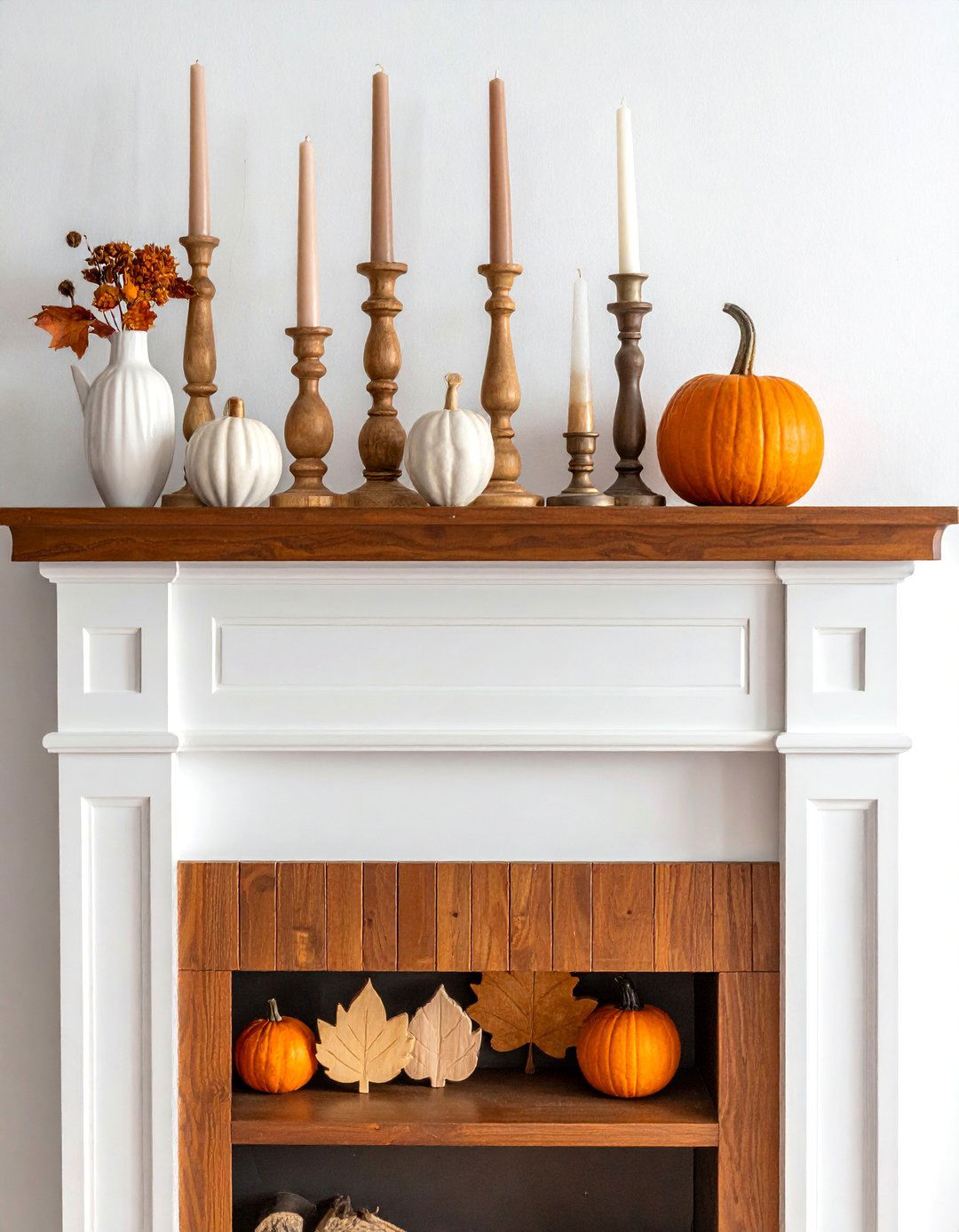 Wooden Mantel Shelf Decor - 20 wooden fall decor ideas