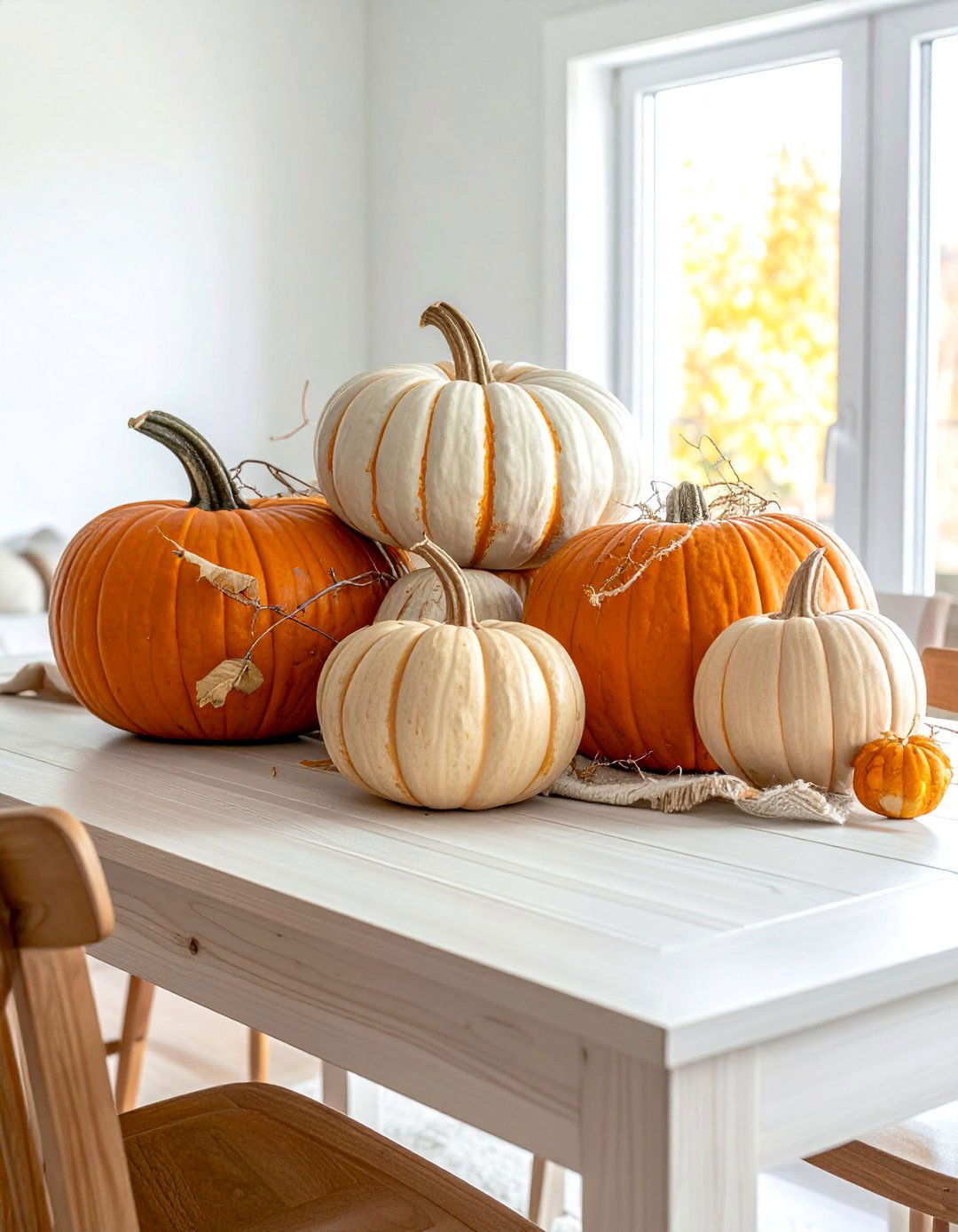 Wooden Pumpkin Centerpiece - 20 wooden fall decor ideas