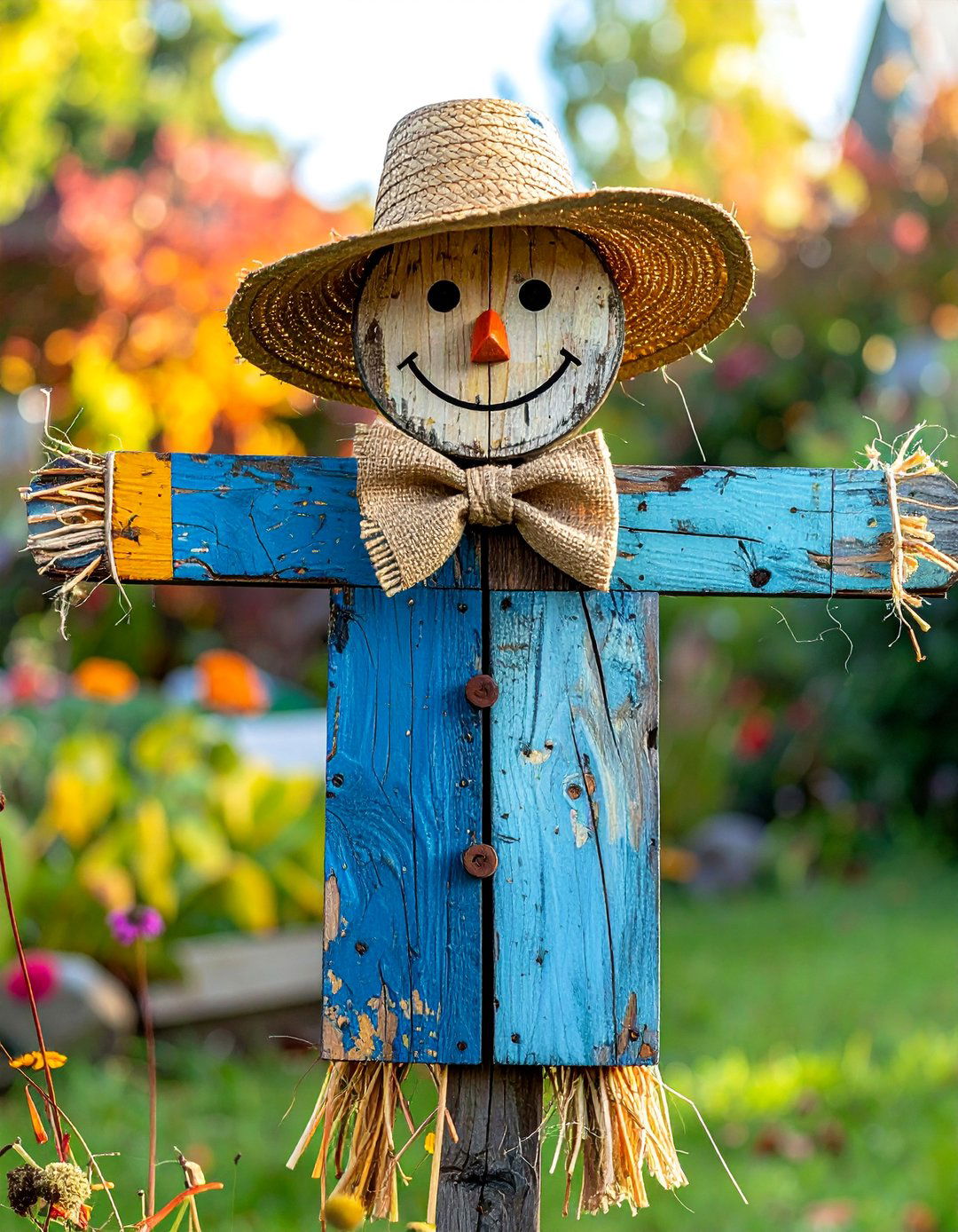 Wooden Scarecrow Yard Art - 20 wooden fall decor ideas