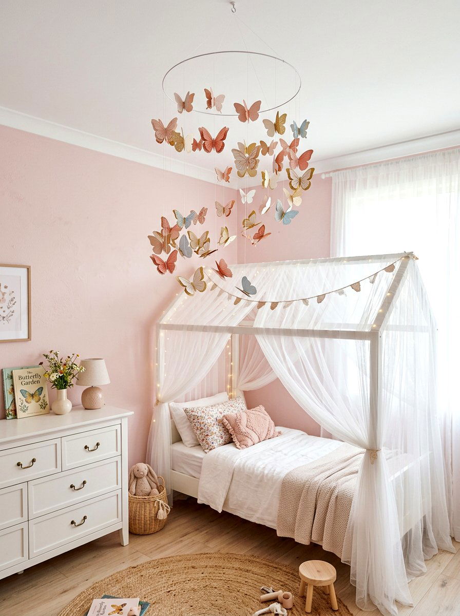 3D Paper Butterfly Mobile - 25 Spring Butterfly Mobile Ideas