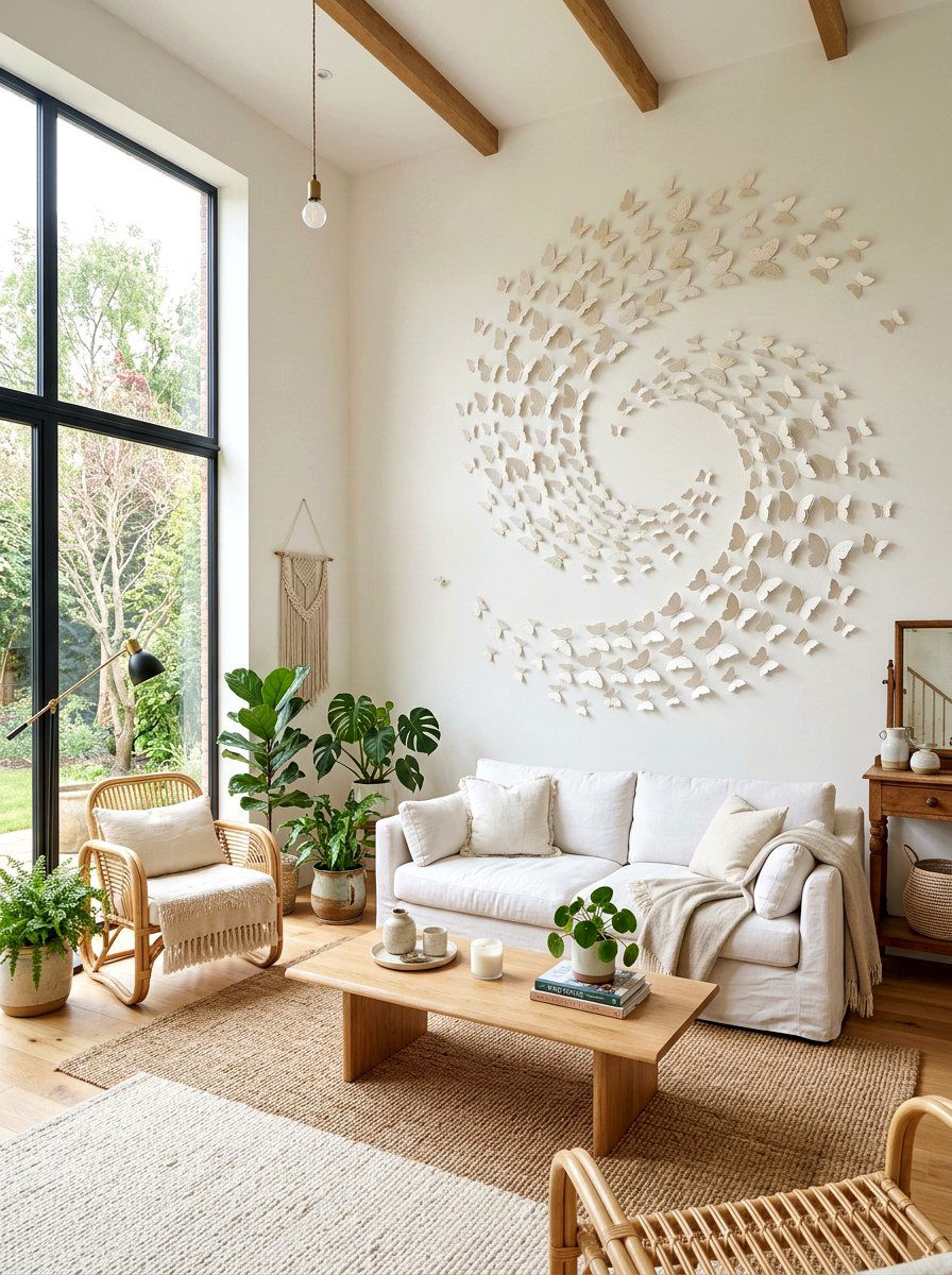 3D Paper Butterfly - 25 Spring Butterfly Wall Decor Ideas