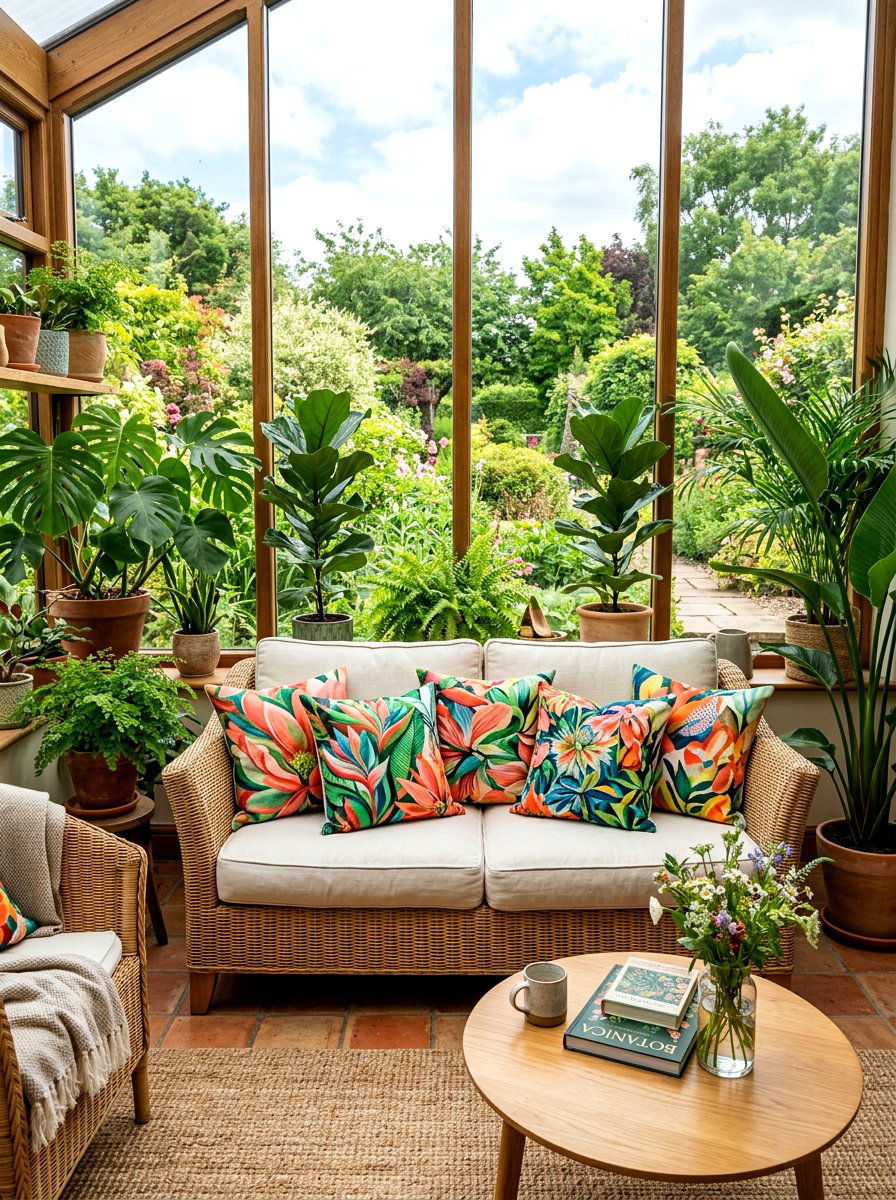 Abstract Botanical Throw Pillow - 25 Spring Abstract Floral Decor Ideas