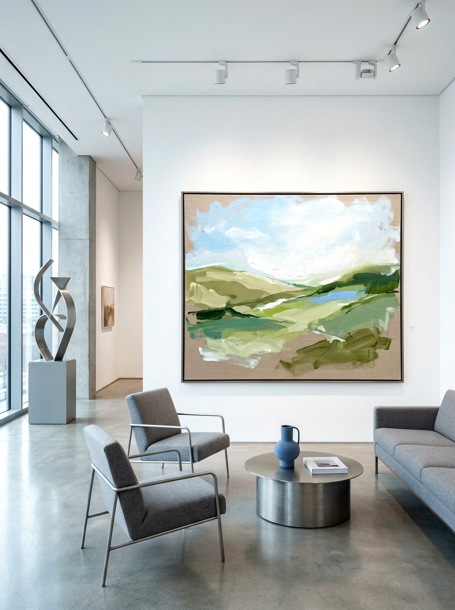 Abstract Landscape Painting - 25 Spring Fireplace Mantel Ideas