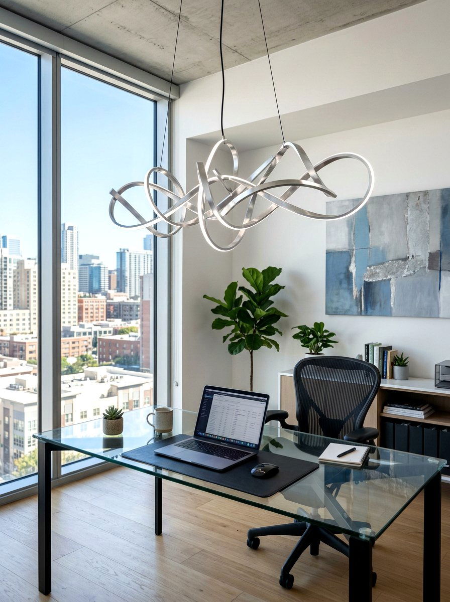 Abstract Metal Swag Light - 25 Spring Swag Light Ideas